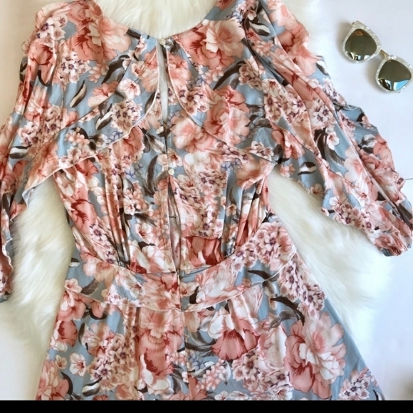 Jaase Aria Floral Ruffle‎ Romper shorts beach boho - Picture 4 of 9